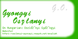 gyongyi oszlanyi business card